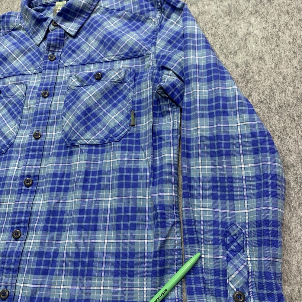 Stio Shirt Men's Blue Plaid Flannel Camping Outdoor Hiking Cotton (2237) -Size M - Picture 3 of 15